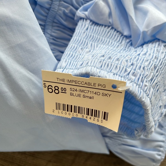 2/$60 NWT The impeccable pig light blue puff sleeve dress smock bodice small - Picture 4 of 9